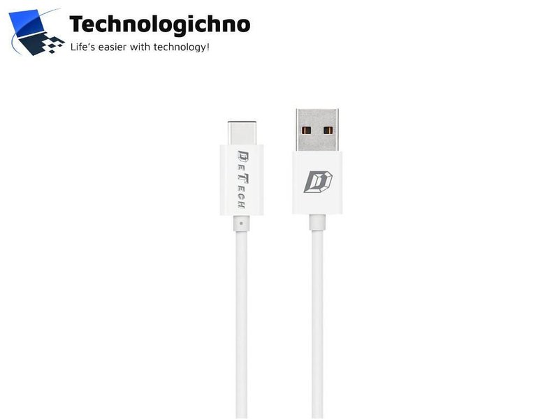Зарядно DeTech DE-28C 220V 2.4A + Type-C кабел