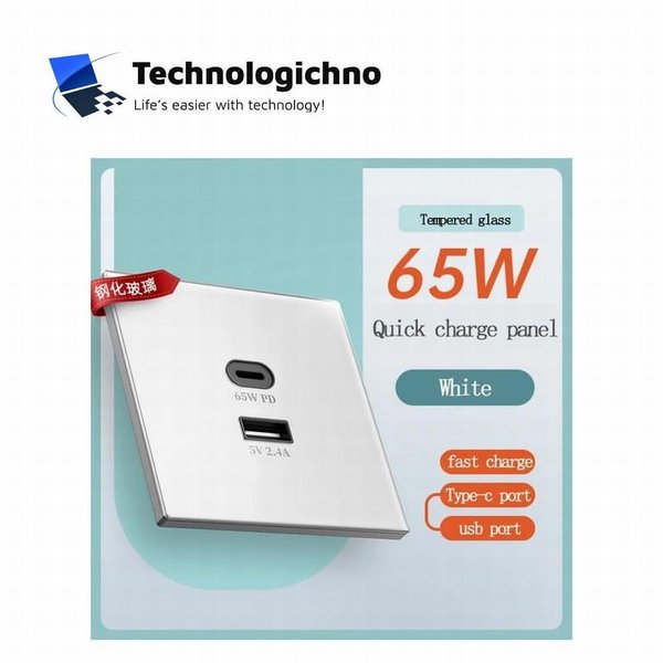 USB Socket 65W Fast Charging Panel
