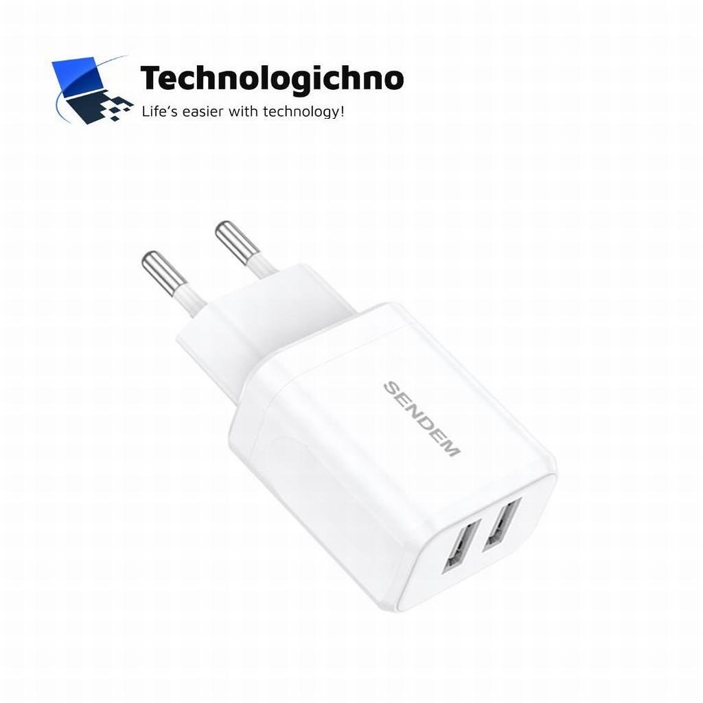 Зарядно SENDEM 220V 17W 2xUSB-A White
