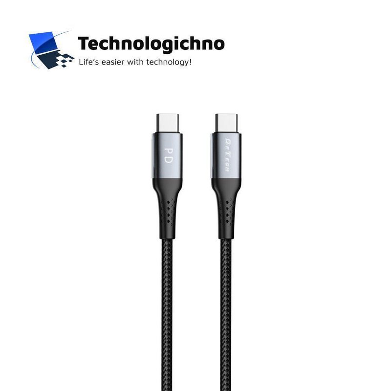 Кабел DeTech DE-43CC2 Type-C 2m Black